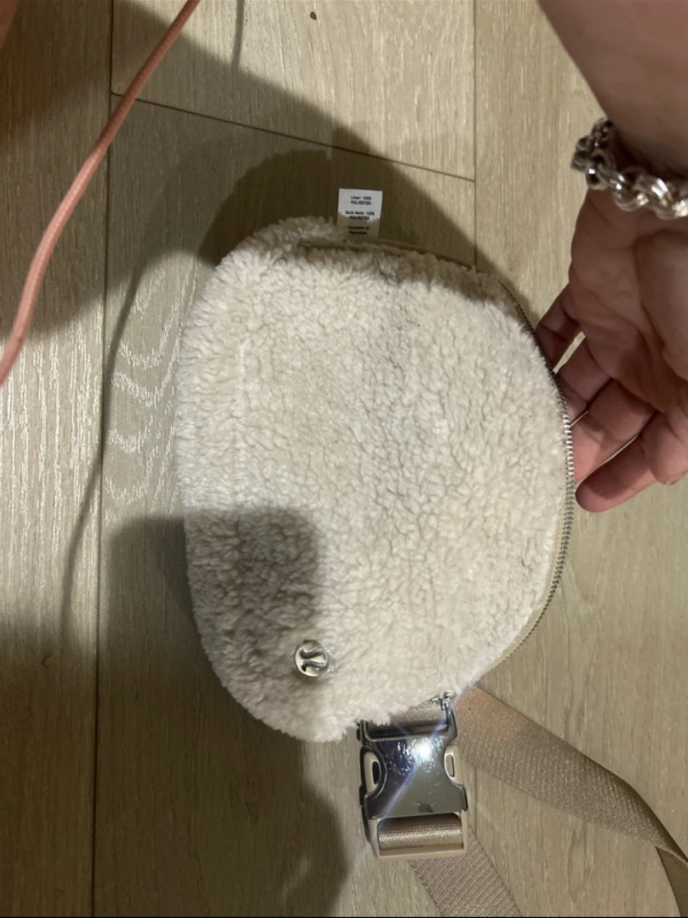 lululemon athletica Cream Sherpa Crossbody with Silver Hardware